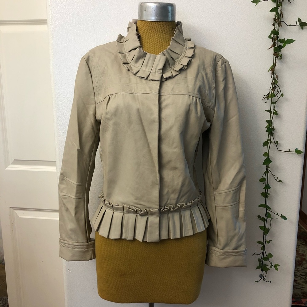 Bagatelle women's leather  ruffle jacket